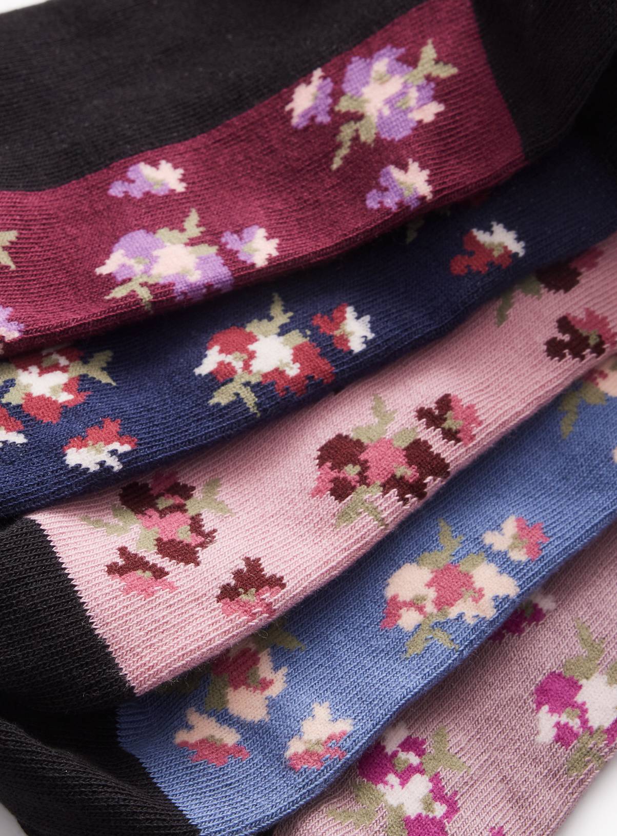 Floral Footbed Ankle Socks 5 Pack 3-5 - Image 2
